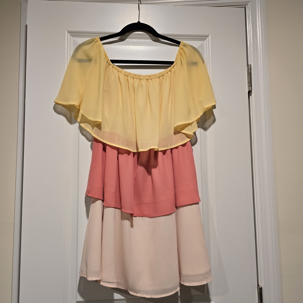 Pink Lily Yellow Off-Shoulder Top